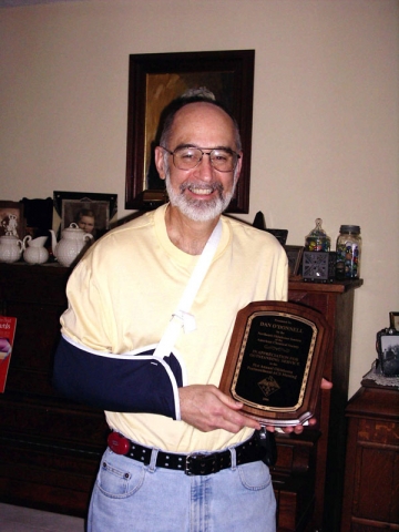 Dan ODonnell.  This picture is of me receiving a plaque for chairing the Oklahoma American Chemical Society meeting.  I spent a year planning and organizing the event, then broke my collar bone the day before and missed the whole thing!  At least I got th