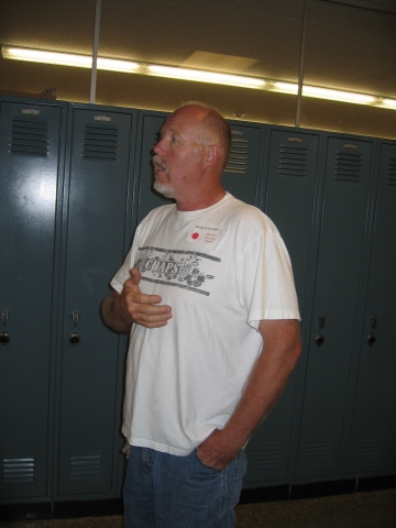 This is Doug Schroeder, Ballard Community School Districts head of custodial services.  Doug took a large group of reunion guests on a complete and interesting tour of the Ballard Junior-Senior High School complex on 07/07/07 as part of our reunion celebr